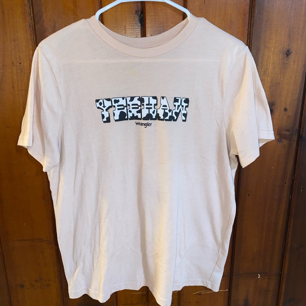 Wrangler Yeehaw Graphic Tee in Light Blush Pink